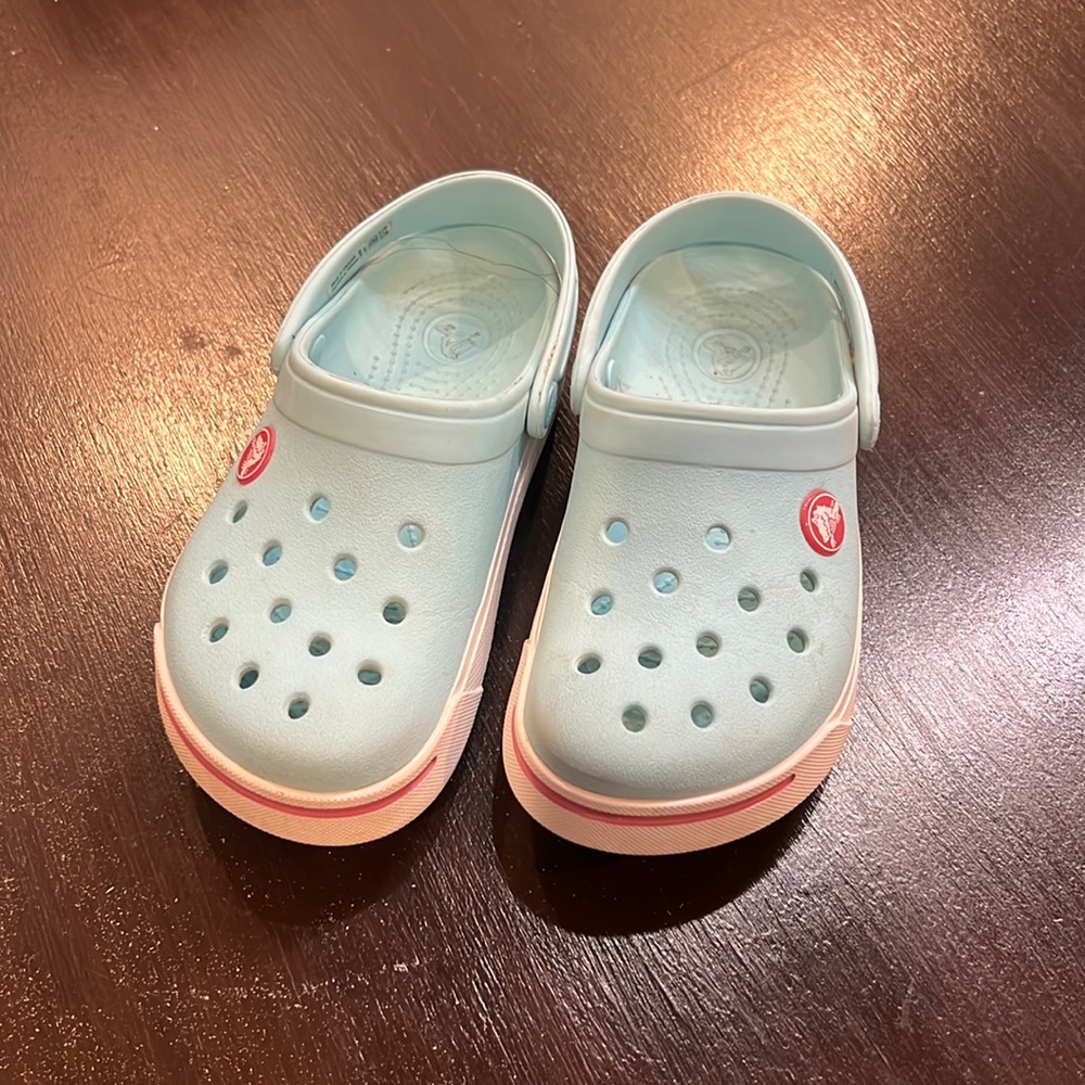 Tiffany blue toddler Crocs